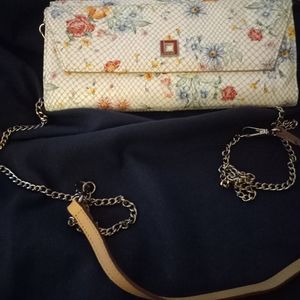Lodis brand floral clutch wallet chain strap